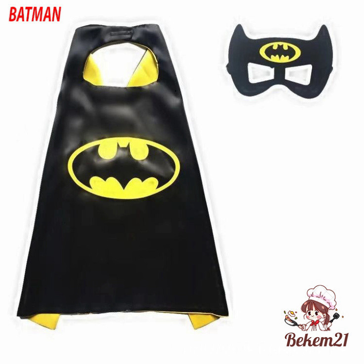 BLACK BAT BAT BAT BATMAN COSTUME SET - มาพร้อมเสื้อคลุมและหน้ากาก