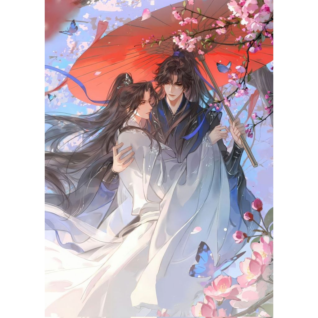 (P06) Poste" HUSKY AND HIS WHITE CAT MASTER " สติ๊กเกอร์ติดผนังกาว - โปสเตอร์ HUSKY AND HIS WHITE CA