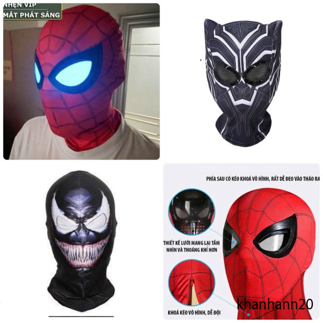 หน้ากากสไปเดอร์แมนควบคุมด้วยรีโมทตาสดใส VENOM - BLACK PANTHER