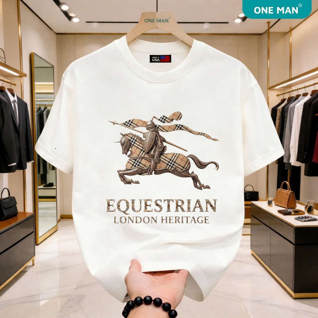 ONE MAN เสื้อยืดผู้ชายและผู้หญิงผ้าฝ้ายคุณภาพสูงหนาเย็นคอกลมยืดหยุ่นเบามาตรฐานสไตล์โมเดิร์นหลวม Form