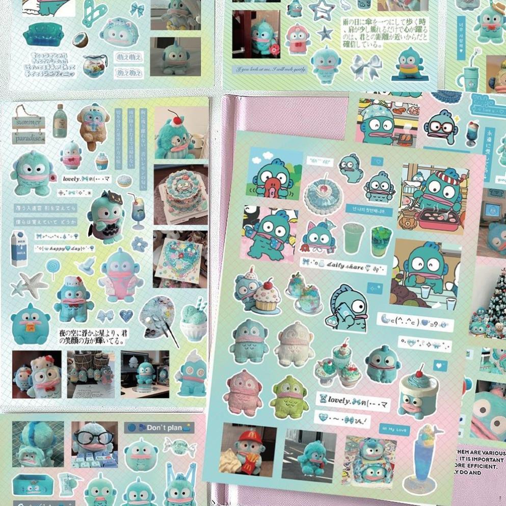 สติ๊กเกอร์ HANGYODON CUTE SANRIO 200 ดวง – COOL GREEN, FUNNY, STRANGE, สวมใส่ง่าย
