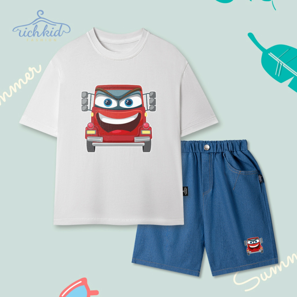 (UPGRADE VERSION) เสื้อผ้าฝ้ายเด็กชาย ยีนส์กระดาษ เนื้อนุ่ม โปร่ง ทรง CAR (O2 +O5)