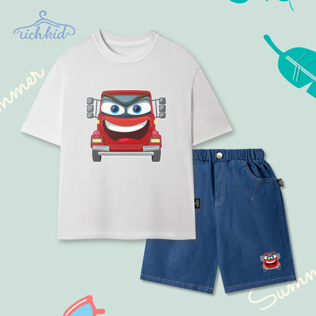 (UPGRADE VERSION) เสื้อผ้าฝ้ายเด็กชาย ยีนส์กระดาษ เนื้อนุ่ม โปร่ง ทรง CAR (O2 +O5)