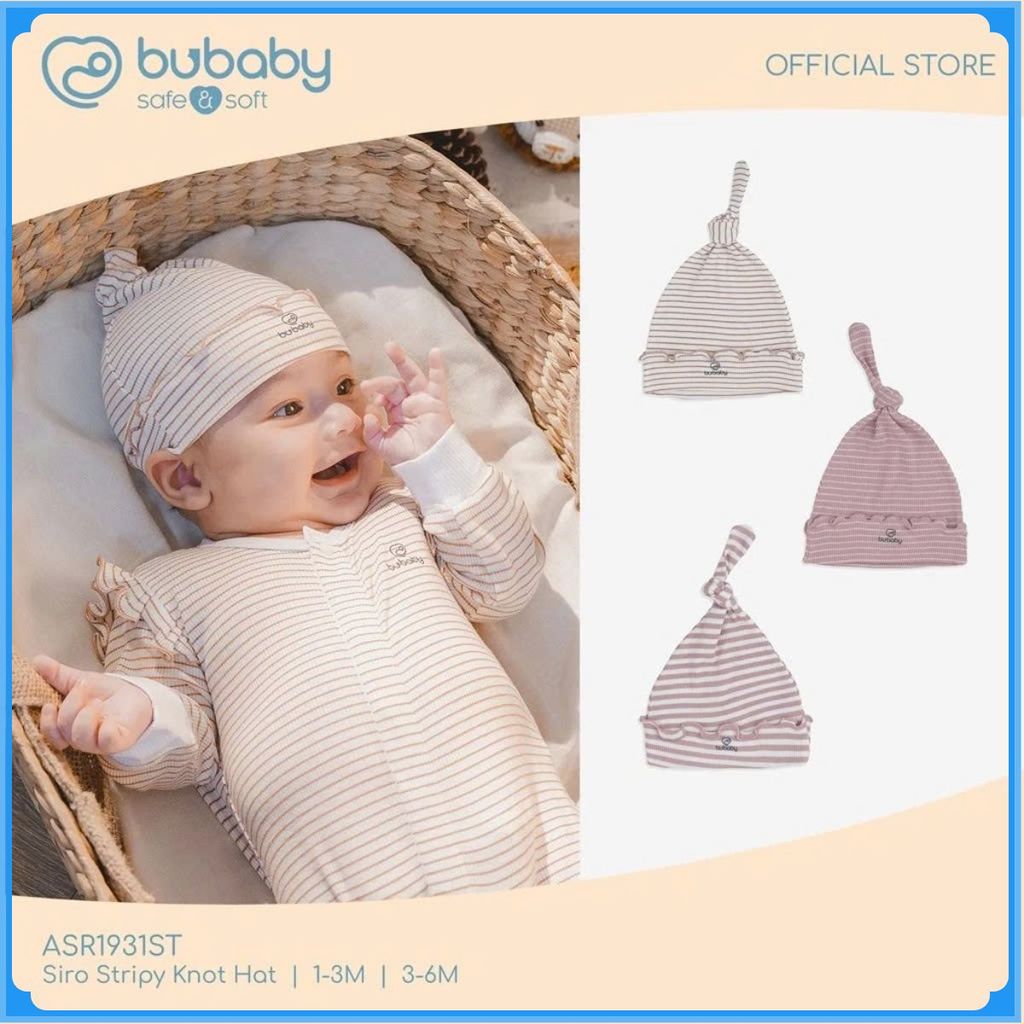 (1M-6M) หมวกผูกปมเด็กผู้หญิง ASR1931ST Siro Stripy สําหรับทารกแรกเกิด - หมวก Bubaby ทารกแรกเกิด - ถุ
