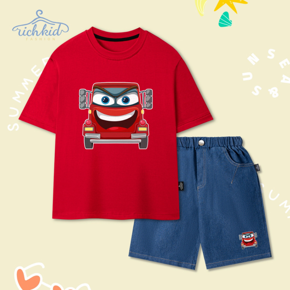 (UPGRADE VERSION) เสื้อผ้าฝ้ายเด็กชาย ยีนส์กระดาษ เนื้อนุ่ม โปร่ง ทรง CAR (O2 +O5)