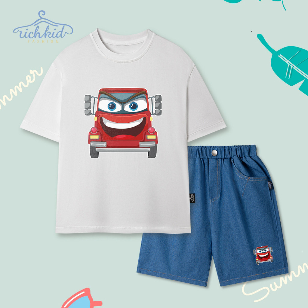 (UPGRADE VERSION) เสื้อผ้าฝ้ายเด็กชาย ยีนส์กระดาษ เนื้อนุ่ม โปร่ง ทรง CAR (O2 +O5)