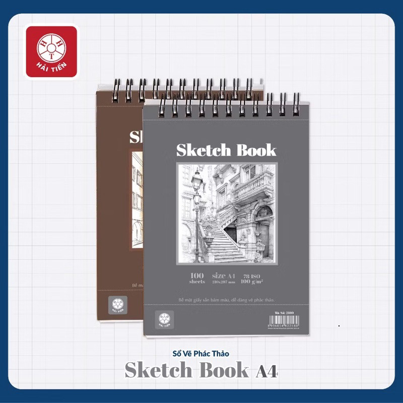 Hai Tien 2180 Sketchbook A4 - กระดาษสีเหลืองหยาบ - ขนาด 100g/m2