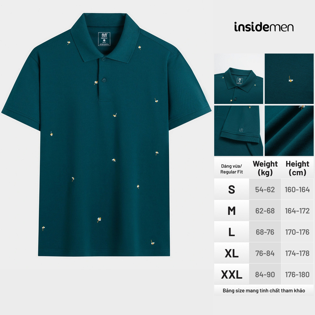 Insidemen Slim Fit เสื้อโปโลผู้ชาย สีฟ้าสีชา IPS168AS3