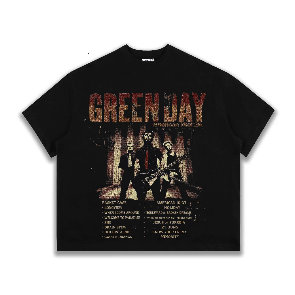 511.QIEN - เสื้อยืด Big Boxy Form "GREENDAY" Cotton 100% - แบรนด์ท้องถิ่น 511.QIEN UNISEX