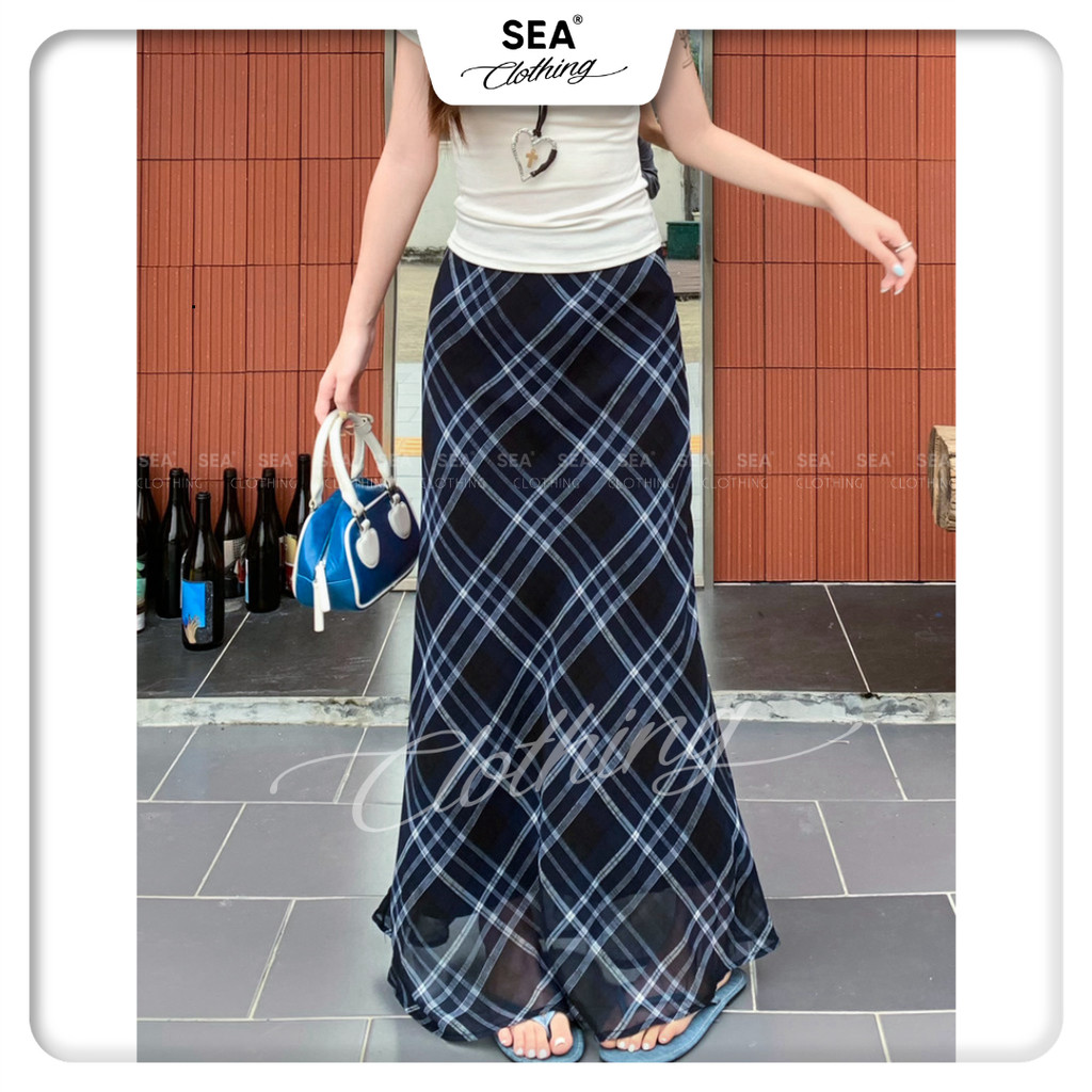 [ SEA PRODUCTS L1 AVAILABLE ] Kii Wii ชุดเดรสหางปลาลายสก๊อตอเนกประสงค์ฤดูร้อนคลาสสิกสําหรับผู้หญิง 2