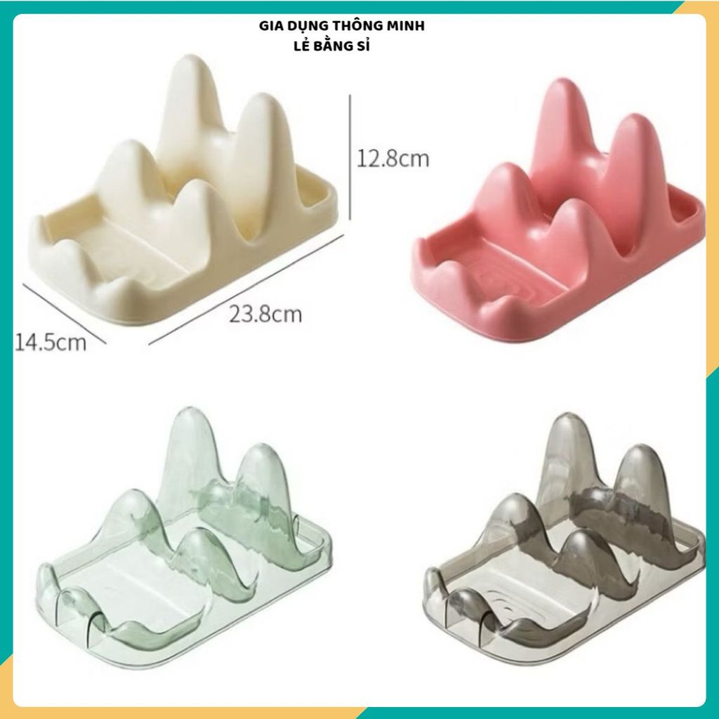 (COMBO of 3) 3 COMPARTMENT POT LID TRAY, SMART ANTI-SLIP COOKING SPOON และ FORK SHELF