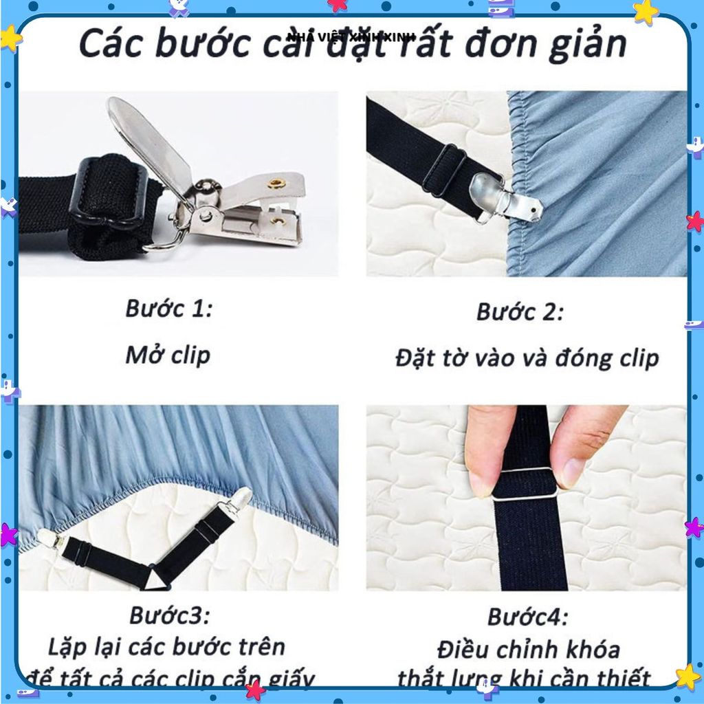 BED SHEET RACK, BED CANDY TO KEEP BED SHEETS AT THE SEAT, บาร์ 6-WAY พร้อมคลิปหนีบ 2 ชิ้น ปรับได้ โล