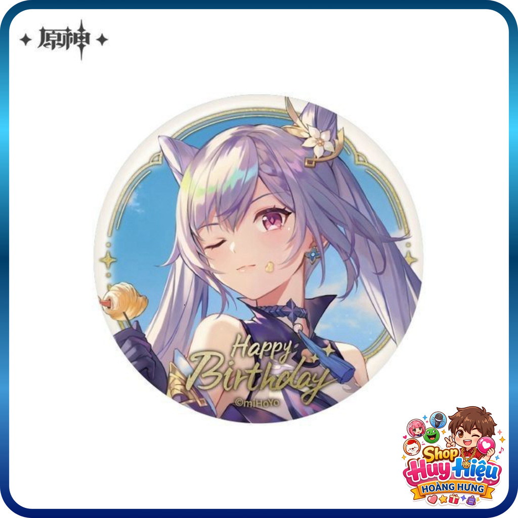 [จัดส่งรวดเร็ว] Keqing Birthday Series Thema Badge Collectible 7,5cm (ชุบจาก Keqing Birthday Series 