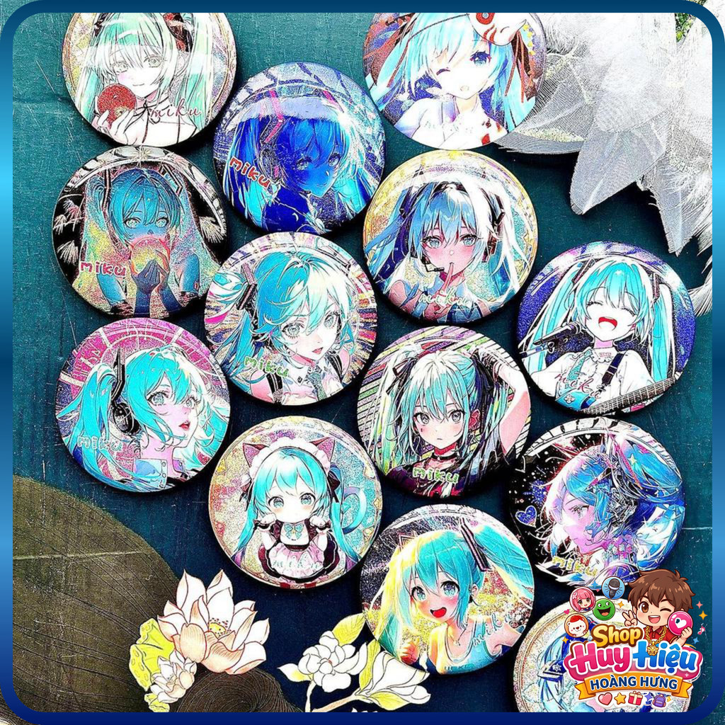 [จัดส่งรวดเร็ว] ต่างหูเข็มกลัด 3D ตรา Hatsune Miku 58 มม. รูปทรงประกาย HOTTREND
