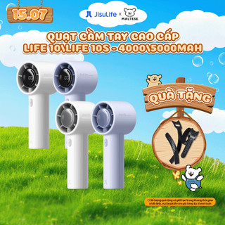 Quạt Cầm Tay JISULIFE Life10 Và 10S 4000/5000mAh - Pin 28 Giờ, 5 Cấp Gió Mạnh Mẽ, Bảo Hành 12 Tháng