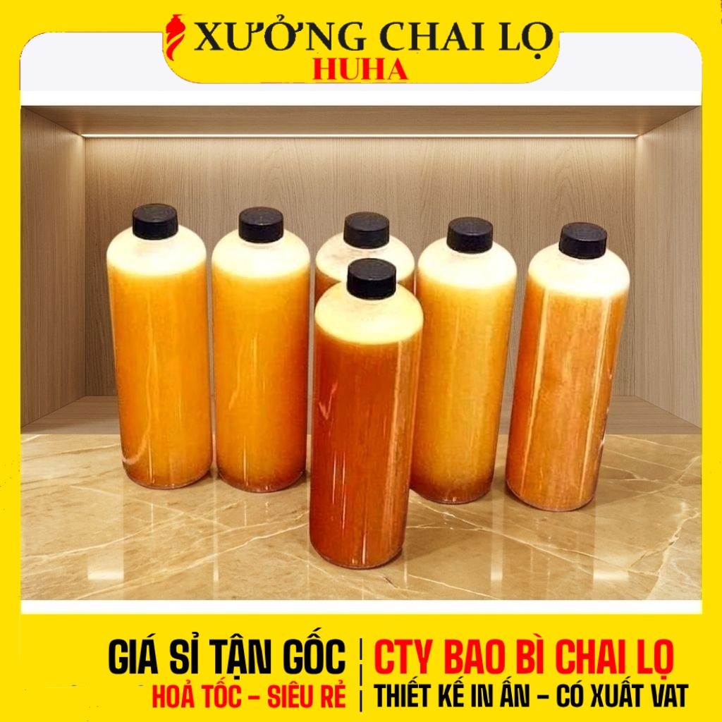 [COMBO of 5 ชิ้น] ขวดพลาสติก PET 500ml ฝาเกลียว 1 ลิตร | ขวดหนาสําหรับชานมน้ําผลไม้เครื่องสําอาง
