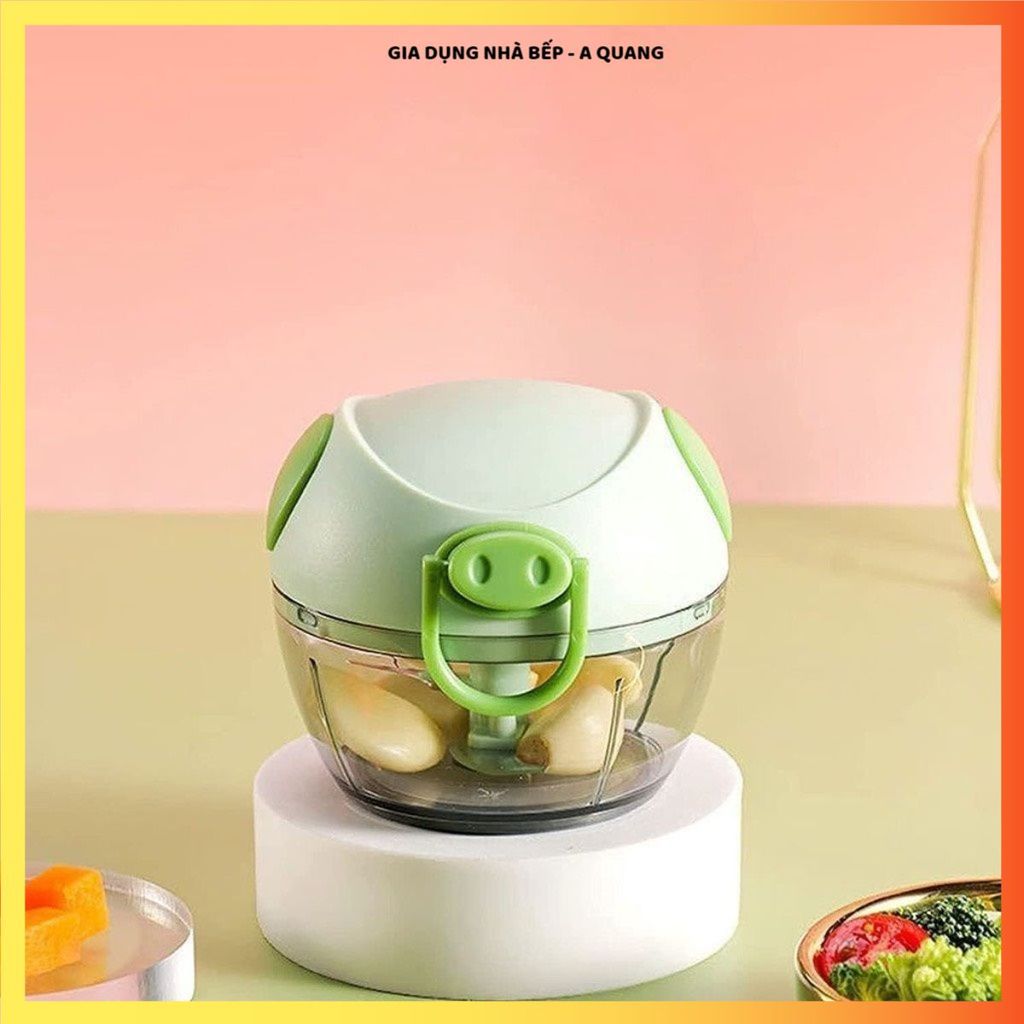 MINI HANDHELD GARLIC CHILLI GRINDER, PIG-SHAPED FOOD GRINDER, เหมาะสําหรับบดเครื่องเทศและของว่างทุกว