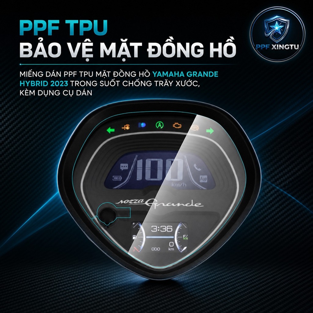 สติ๊กเกอร์ PPF TPU ปกป้องแดชบอร์ดของ GRANDE HYBRID 2023 - PPF XINGTU-T-Home&More