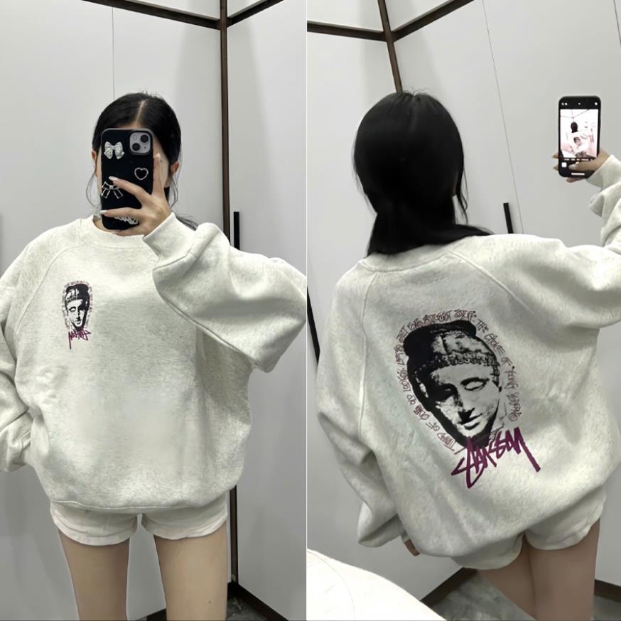 GAVAna xmch เสื้อสเวตเตอร์ผ้าฝ้ายหน้าสีชมพู