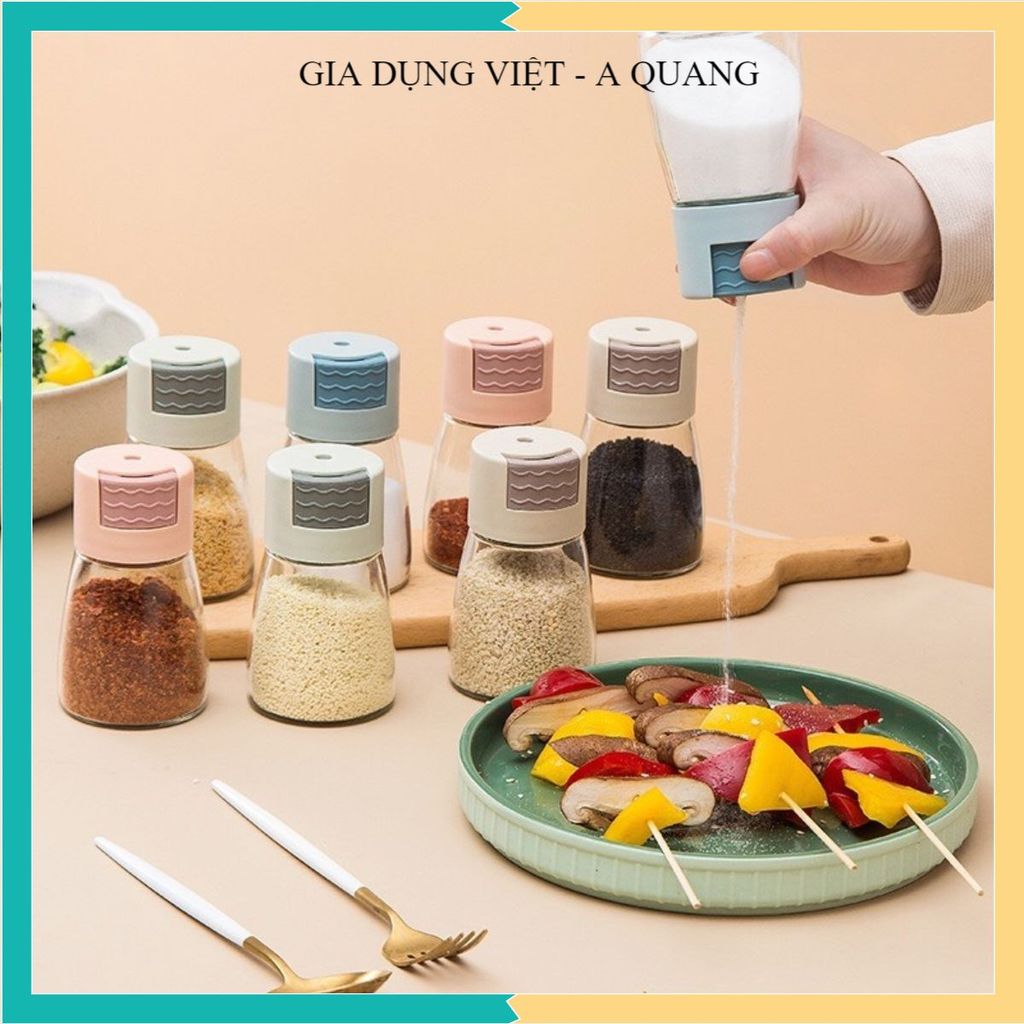 (4 JARS) KITCHEN SPICE JARS, 180ML GLASS SPICE JARS, ปุ่มเสริม, ขวดเครื่องเทศระดับพรีเมียม
