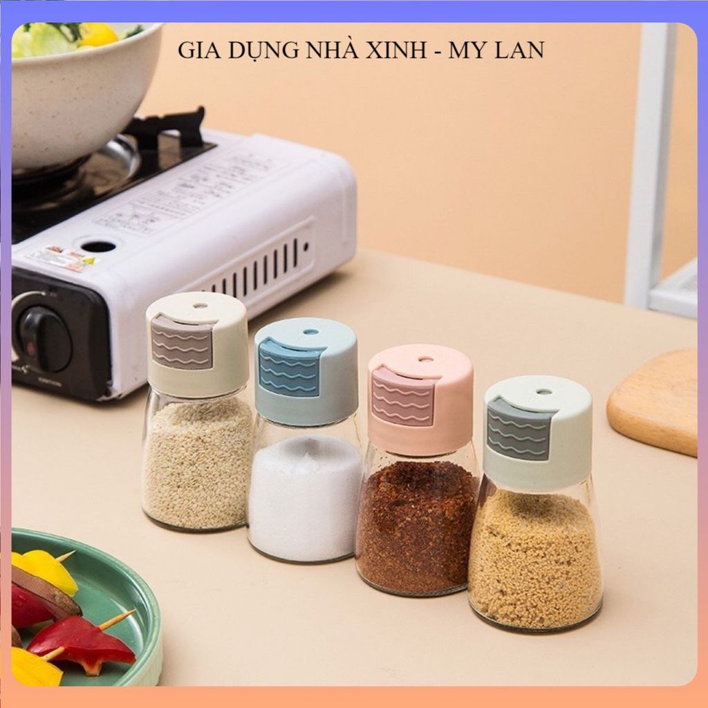 (4 JARS) KITCHEN SPICE JARS, 180ML GLASS SPICE JARS, EFFECTIVE MOISTURE PROOF ดีไซน์สวยหรูหรา