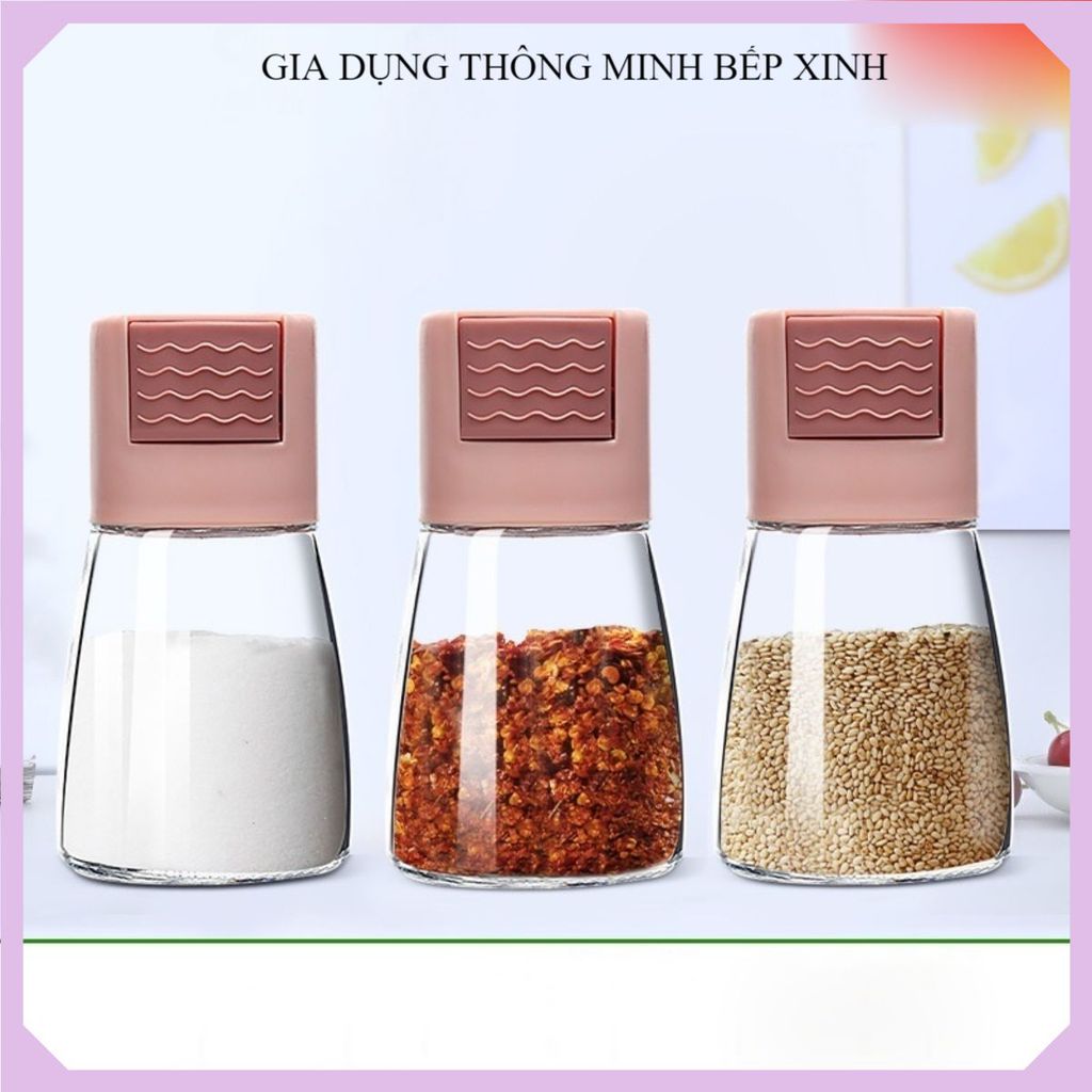 (4 JARS) KITCHEN SPICE JARS, 180ML GLASS SPICE JARS, EFFECTIVE MOISTURE PROOF ดีไซน์สวยหรูหรา