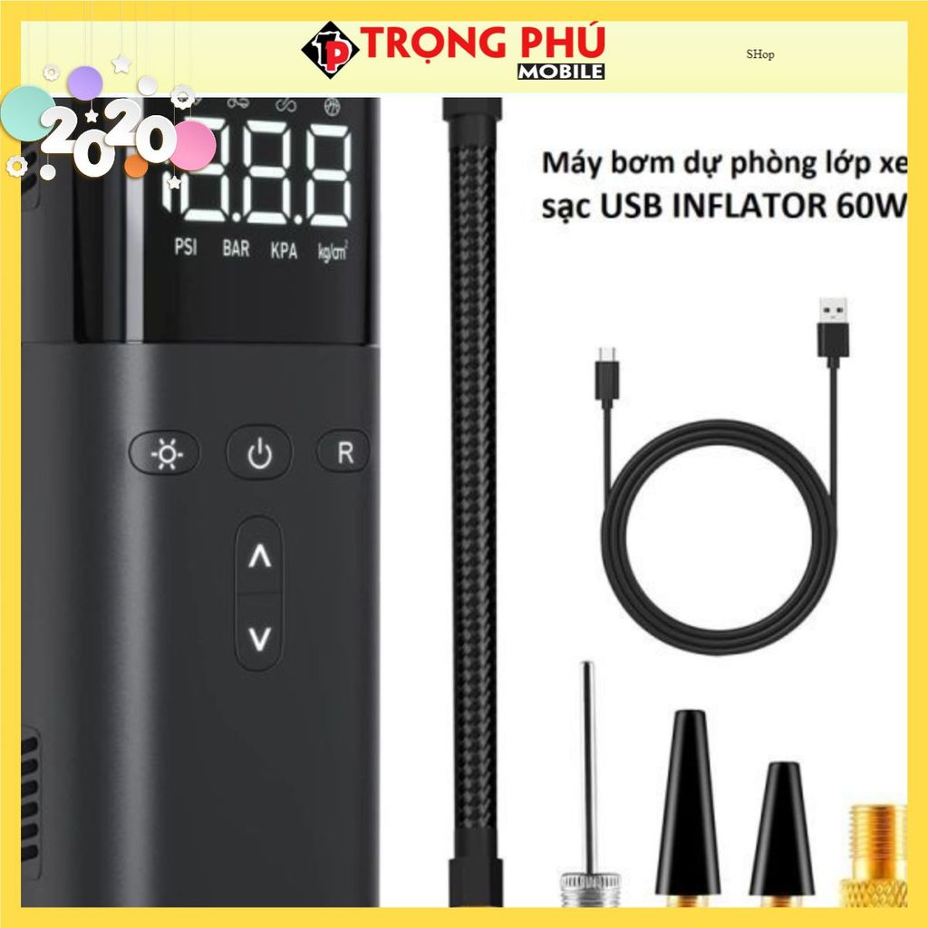 INFLATOR ปั๊มสํารองคลาสรถยนต์แบบชาร์จ USB 60W - Shop