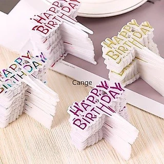การ์ดอวยวันเกิดขนาดเล็กน่ารัก 100 ชิ้น พลาสติกหลากสี ภาษาอังกฤษและภาษาจีน สำหรับตกแต่งเค้ก