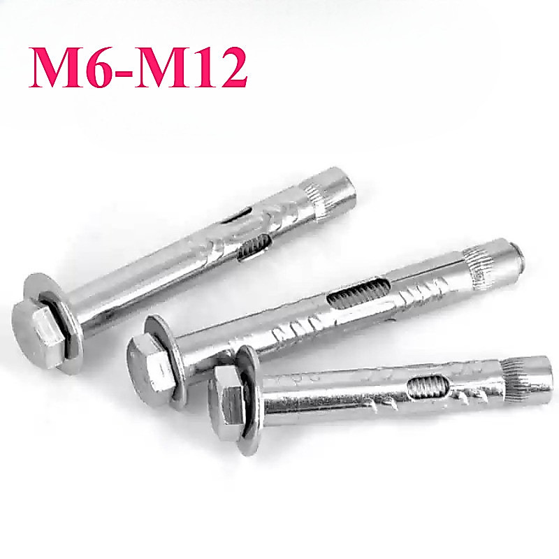 พุ๊ก พุก หัวหกเหลี่ยม แหวนอีแปะ สปริง /สแตนเลส 304/ Drop in expansion anchor hex bolts/ SUS304/ M6-M