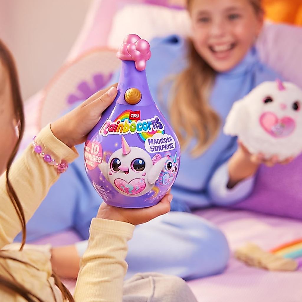 Rainbocorns Magicorn Series 1 Enchanted Potion Bottle Plush Surprise พร้อมสติกเกอร์แป้งฟองและ Mini B
