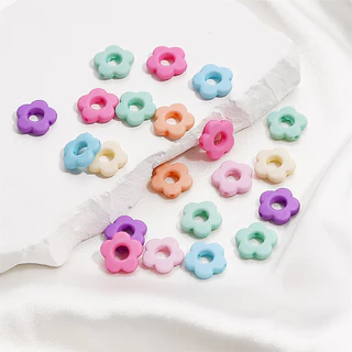 เซนต์.คุงก้า 50ชิ้นที่มีสีสันดอกไม้ลูกปัดอะคริลิดอกไม้ขนาดเล็กลูกปัดประมาณ14 * 14.5มิลลิเมตร ทําเอง ทําสร้อยข้อมือสร้อยคอลูกปัดเครื่องประดับวัสดุอุปก