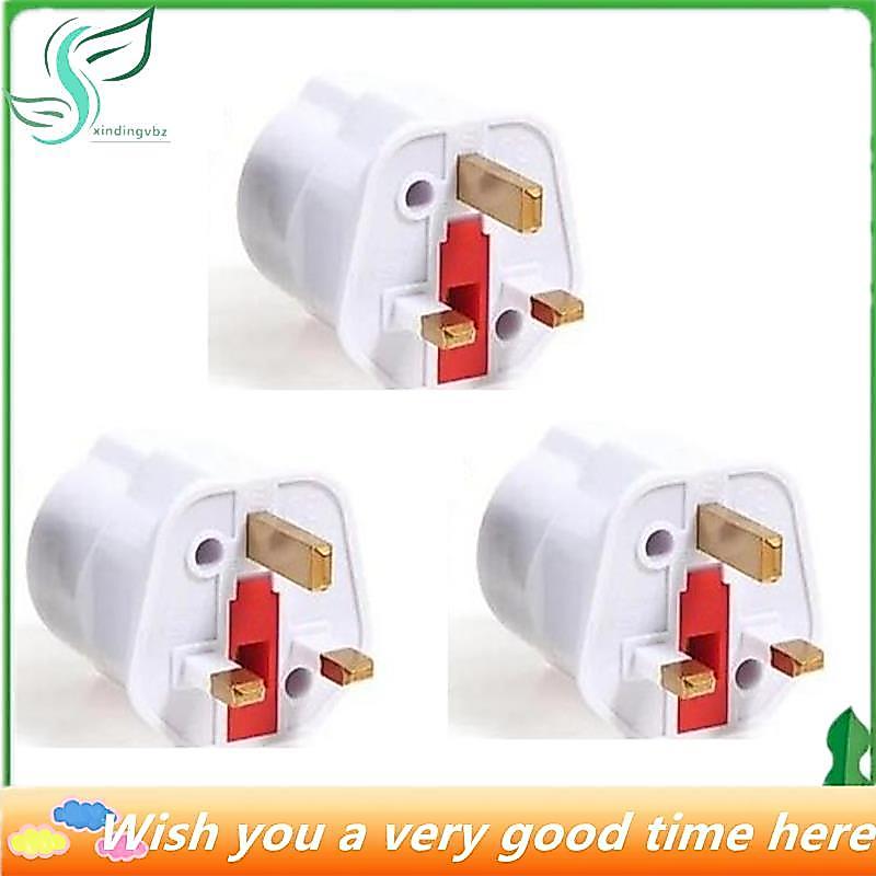 ^Star^ 3PACK UK Adaptor Travel Adapter Power Adapter Travel Plug Schuko EU to UK Socket AC Outlet Pl