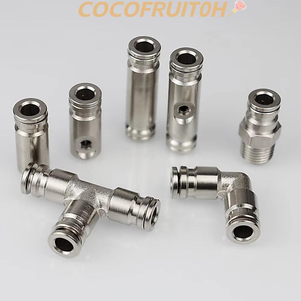 COCOFRUIT0H 1/4 ท่อลื่นล็อคเชื่อมต่อ, OD 6.35 มม.หลอดตรงเชื่อมต่อท่อหัวฉีด,ขั้วต่อข้อศอกรั่วทน Push-