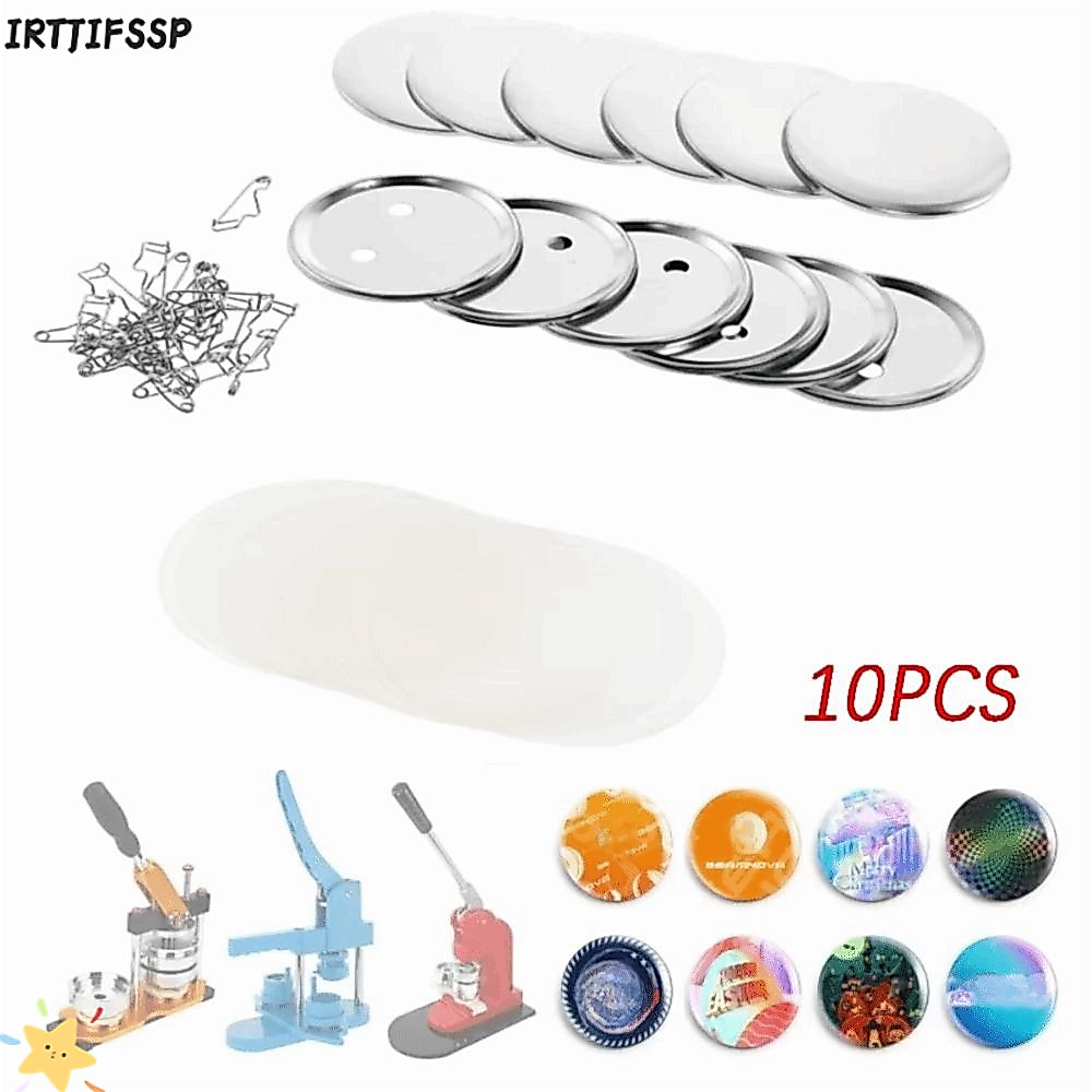 IRTJIFSSP 10 ชิ้น Badge Maker อะไหล่, 44 มม./58 มม.มือกด Badge วัสดุ DIY, รอบโลหะ Pin Maker อุปกรณ์ 
