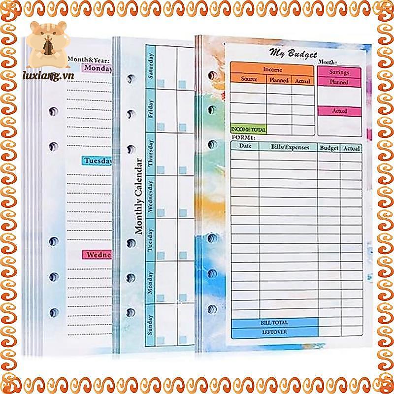 82 แผ่น A6 Budget Planner Refill Notepad Planner Notepad 6 หลุมสําหรับ A6 Binder Cover บันทึก A