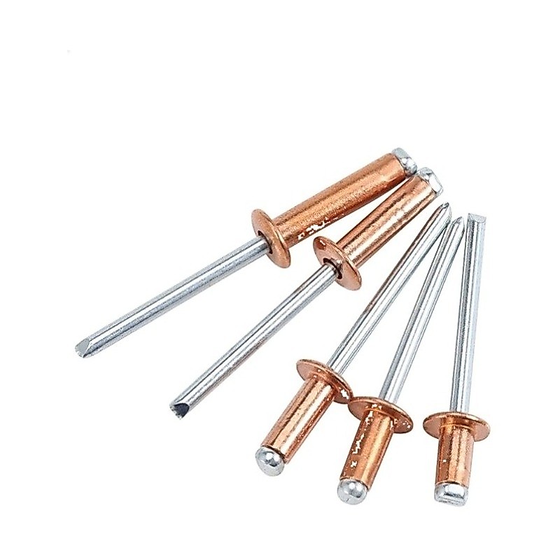 รีเวทหัวกลม M2.4-M4.8 ทองเหลือง แข็งแรง (5-30pcs) [ZQ-D1]