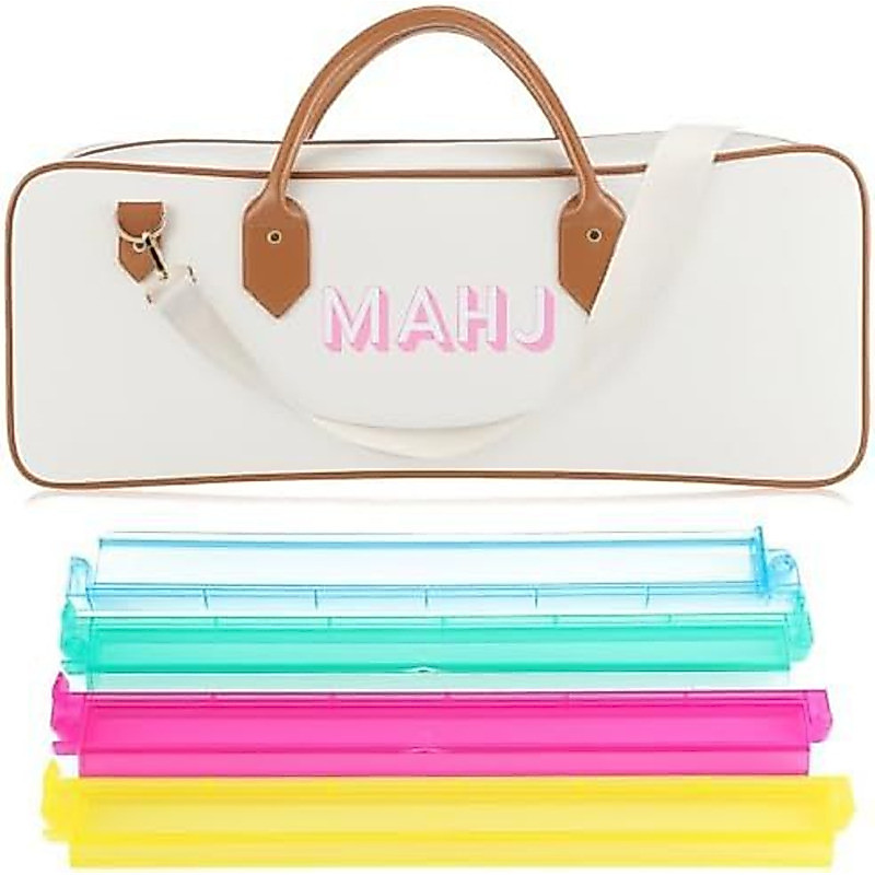 Mahjong Rack Mahjong Storage Bag Simple High-End Handbag Travel Waterproof Solid Color Toiletry Bag