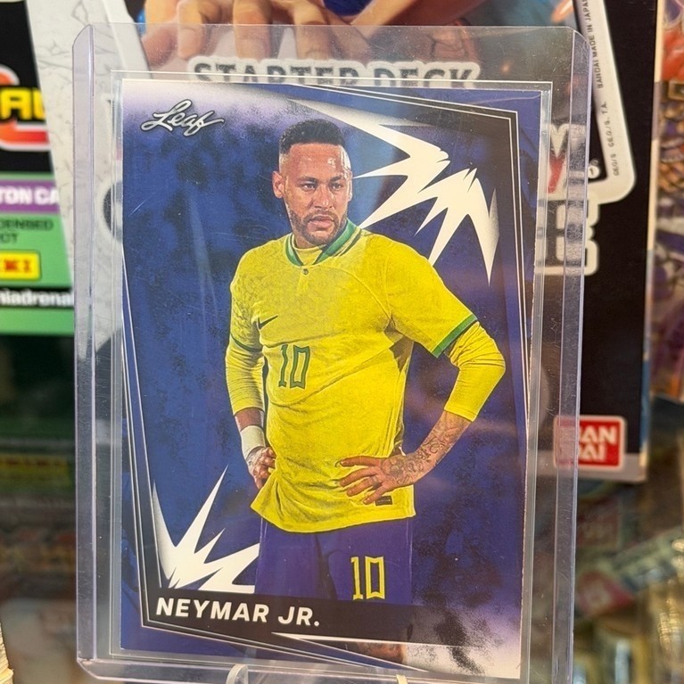 ของแท้ Neymar Jr Player Card Leaf 2024 Brazil Blue Parallel Shirt