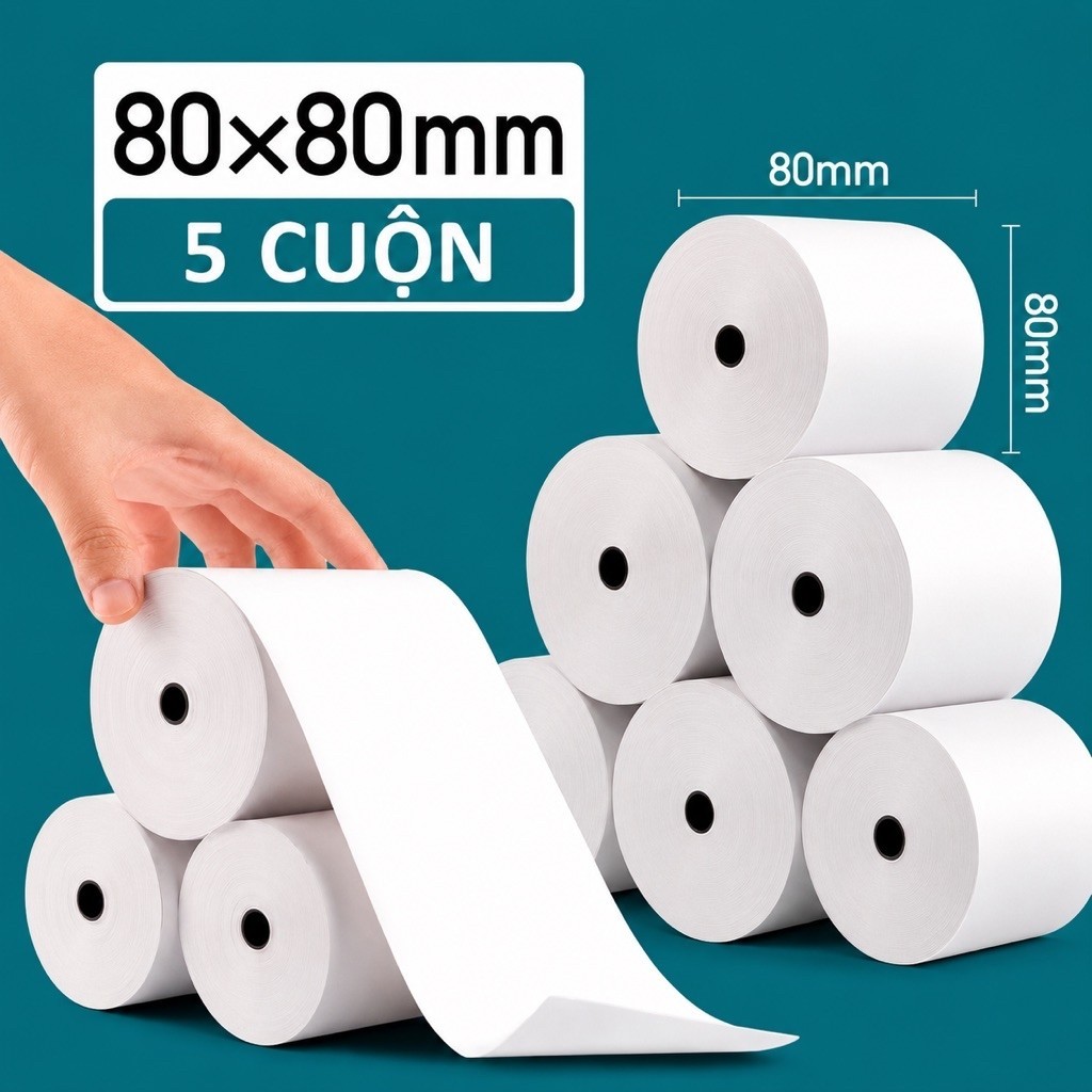 [COMBO 5 ม้วน] BILL PRINTING PAPER K80x80MM PRINTING BILLS THERMALT PAPER 80MM K80 80x80MM INVOICE P