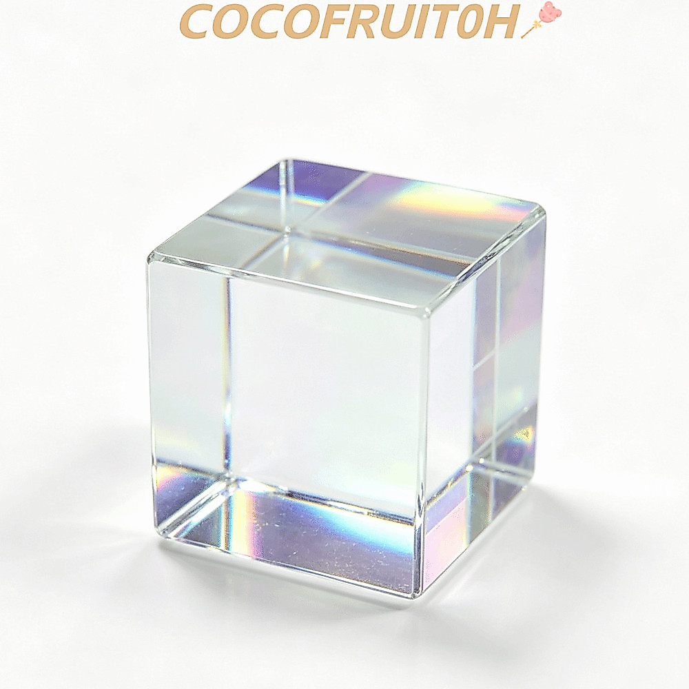 COCOFRUIT0H Optical Glass Prism Cube, Optical Glass ประดิษฐ์คริสตัล Dispersion Cube, Demonstrating 1