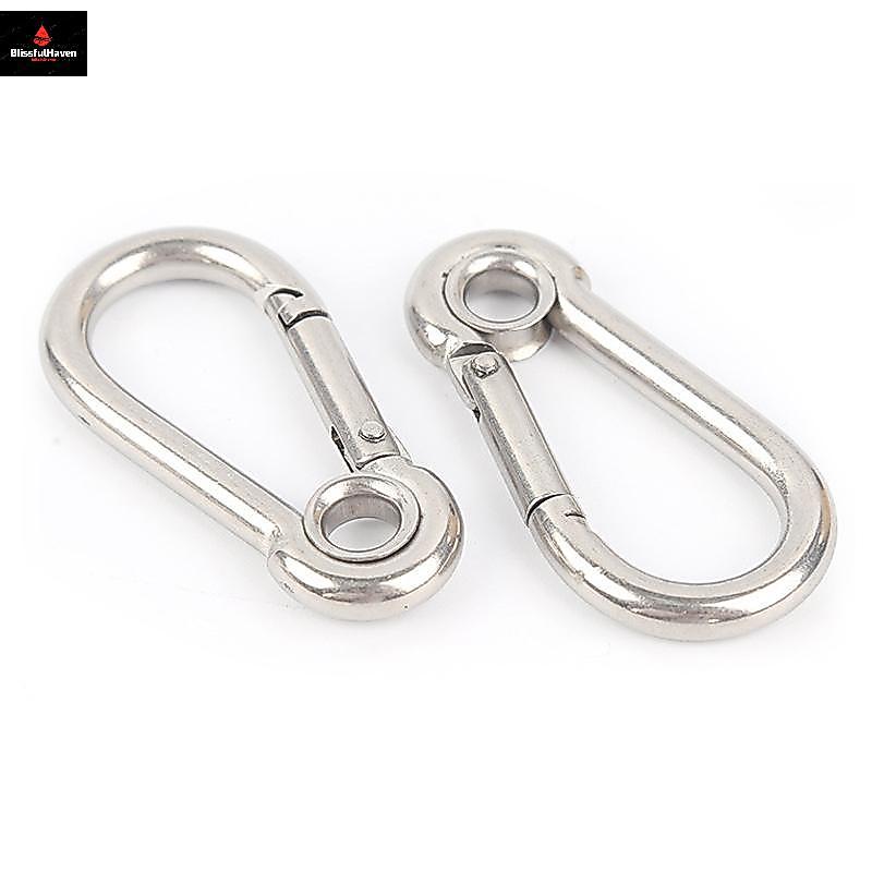 M4 M5 M6 M7 M8 สแตนเลส Carabiner Carbine Snap Hook พร้อมตาไก่สปริง Bule Key แหวน
