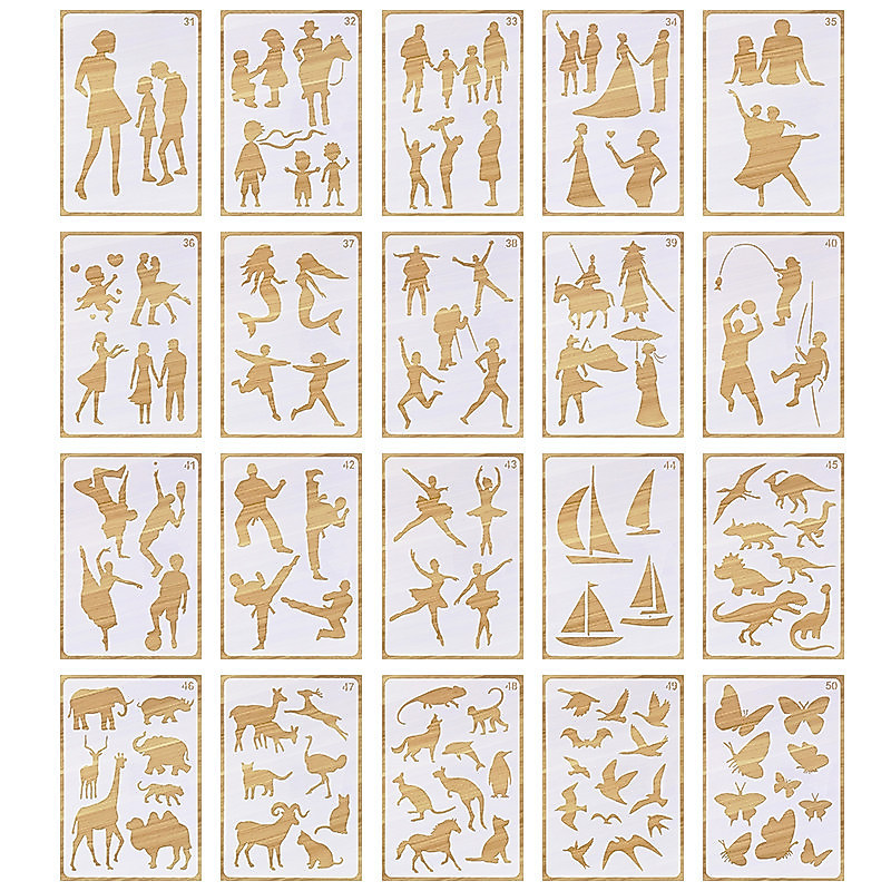 TikTok Star Painting Template Hollow Mold Hand-Painted diy Student Template Silhouette Character Dra