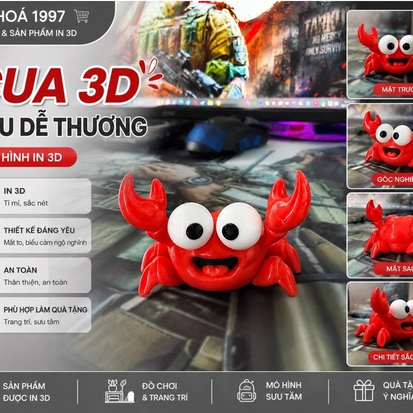 SUPER CUTE 3D CRAB – โมเดล CRAB แบบพิมพ์ 3 มิติ