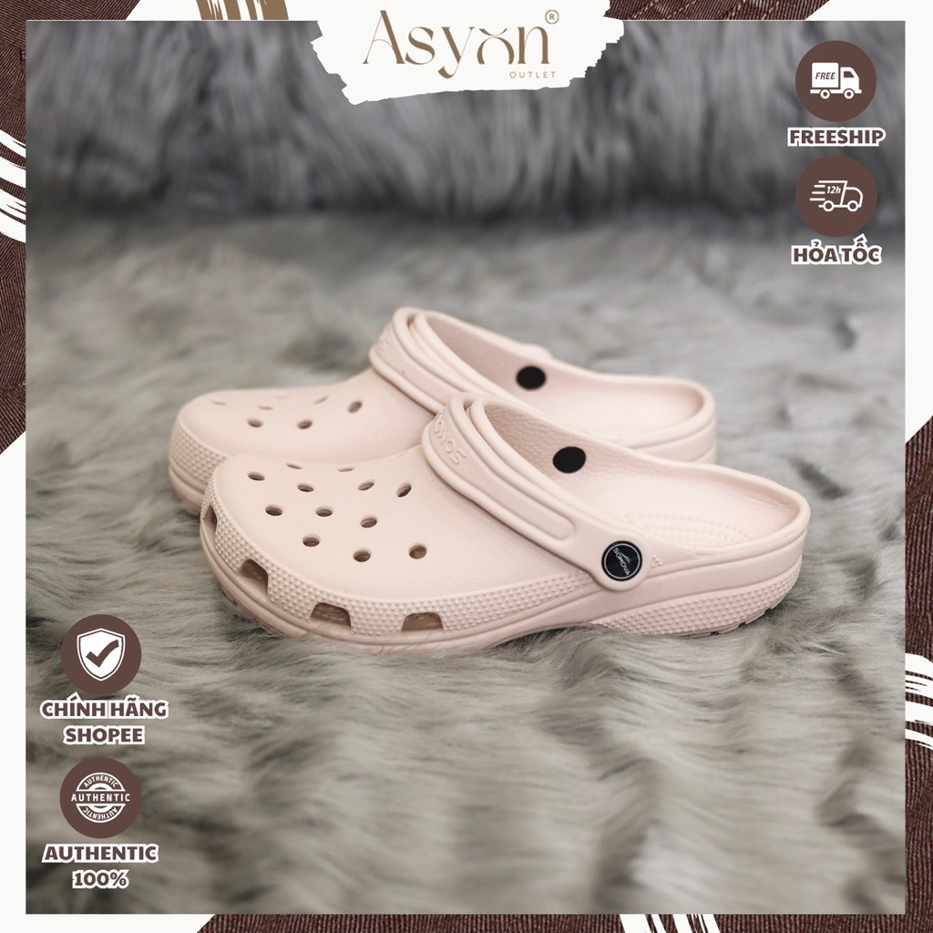 (SOMOVA) Classic Clog รองเท้าแตะสําหรับผู้ชายและผู้หญิงสีชมพูพาสเทลของแท้คลาสสิกสไตล์พื้นฐาน - Asyon