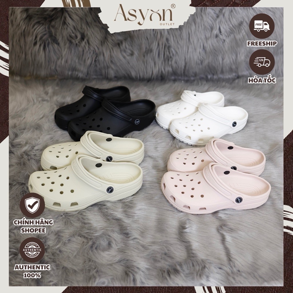 (SOMOVA) Classic Clog รองเท้าแตะสําหรับผู้ชายและผู้หญิงสีขาวสีดําสีชมพูครีมกระดูกคลาสสิกสไตล์พื้นฐาน
