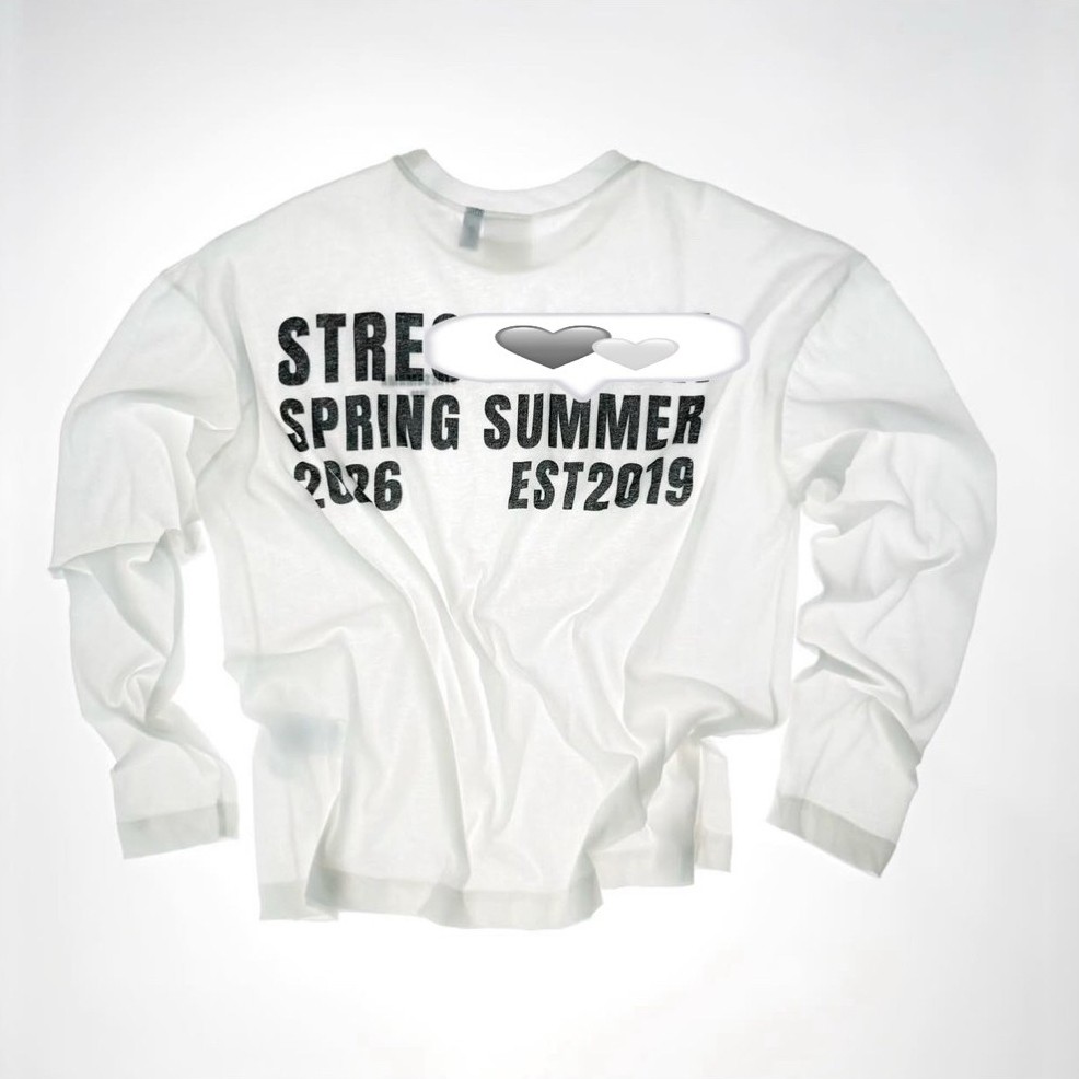 เสื้อยืด Mama Long Sleeve SS26 Sheer Paper สีขาว (แถมกระเป๋าหิ้ว)