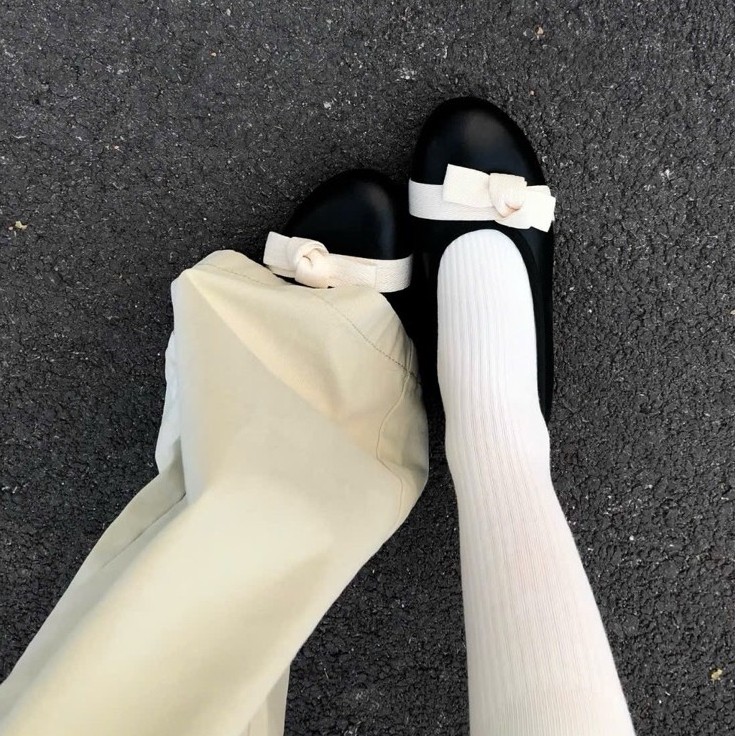 (ขนาดหลัง) MERY JANE SHOES QC Bow Tie Sole (หลังขนาด)