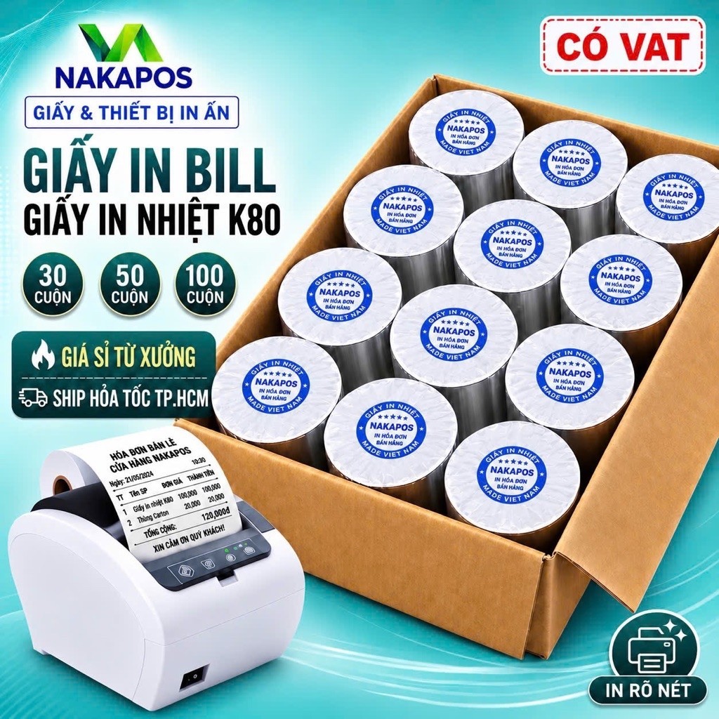 [กล่อง 10 ม้วน] THERMAL PRINTING PAPER K80x80MM BILL PRINTING PAPER K80*80 80MM INVOICE PRINTING PAP