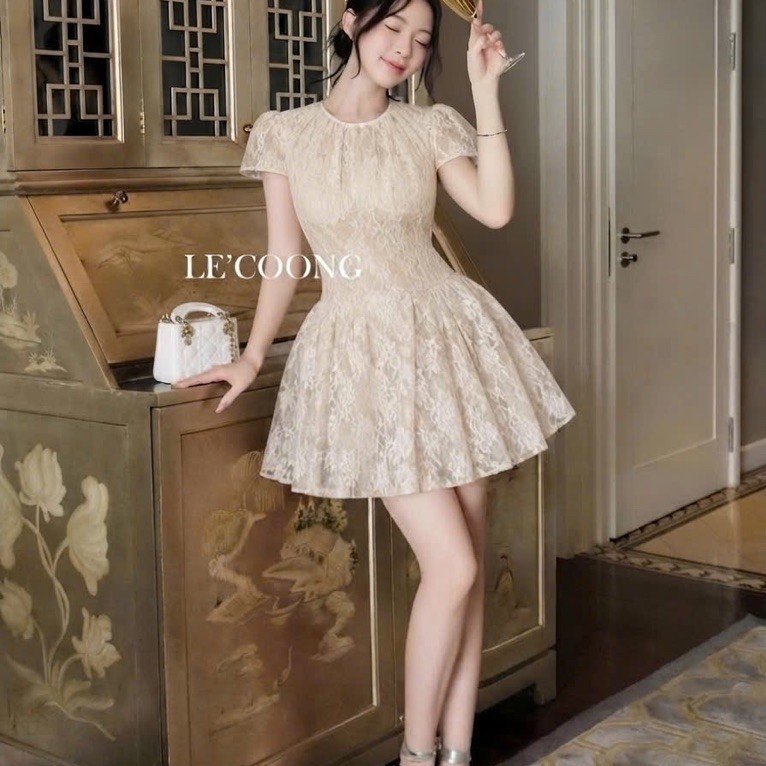 เดรสคอปกแบบจุ่ม 60-90กก. L XL XXL QUNH NHU BIGSIZE