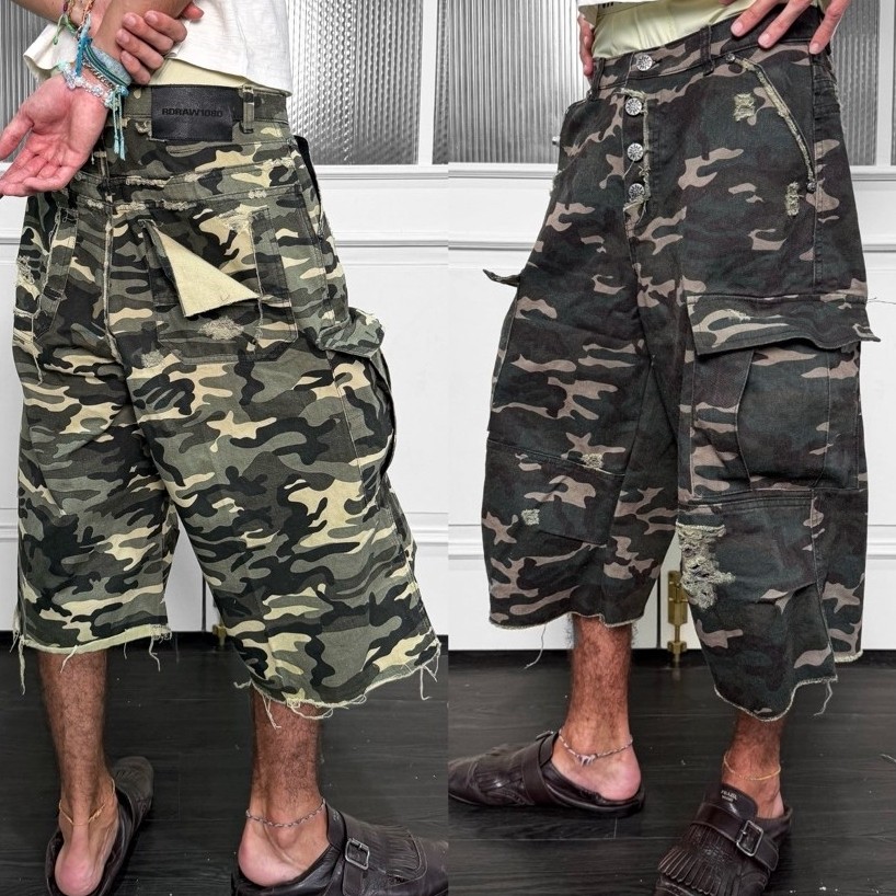 กางเกงขาสั้น Classic Ripped Camo / CAMO CARGO JORTS